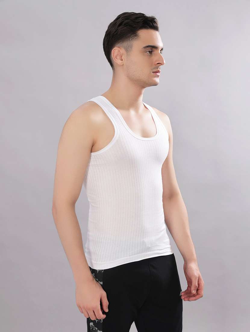 men pack of 8 solid sleeveless vest - 22557901 -  Standard Image - 1