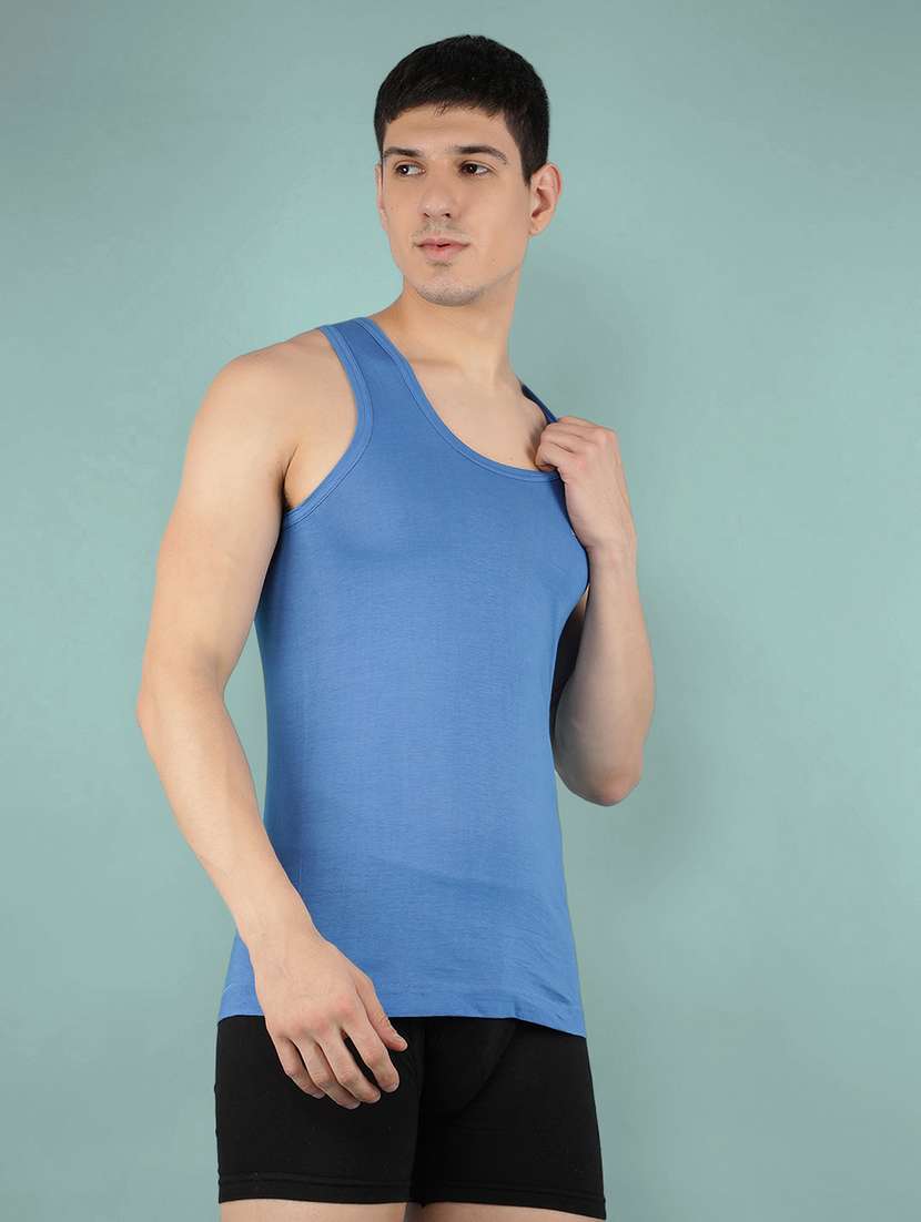 men pack of 2 solid sleeveless vest - 22557960 -  Standard Image - 1