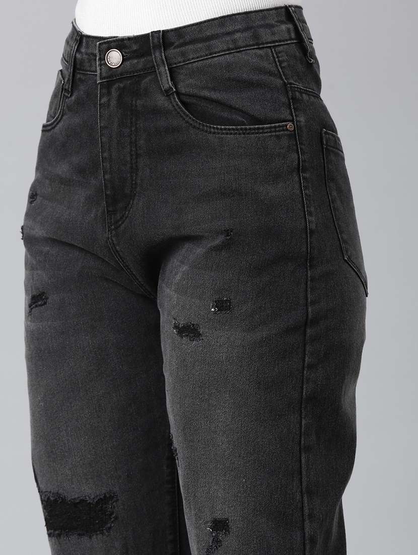 women distressed straight fit jeans - 22558215 -  Standard Image - 1
