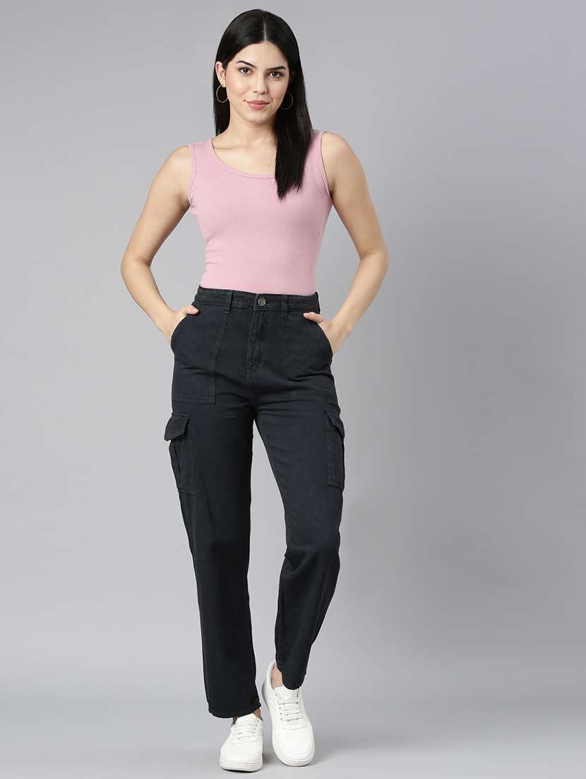 Women Washed High Rise Cargo Pant - 22558220 -  Standard Image - 6