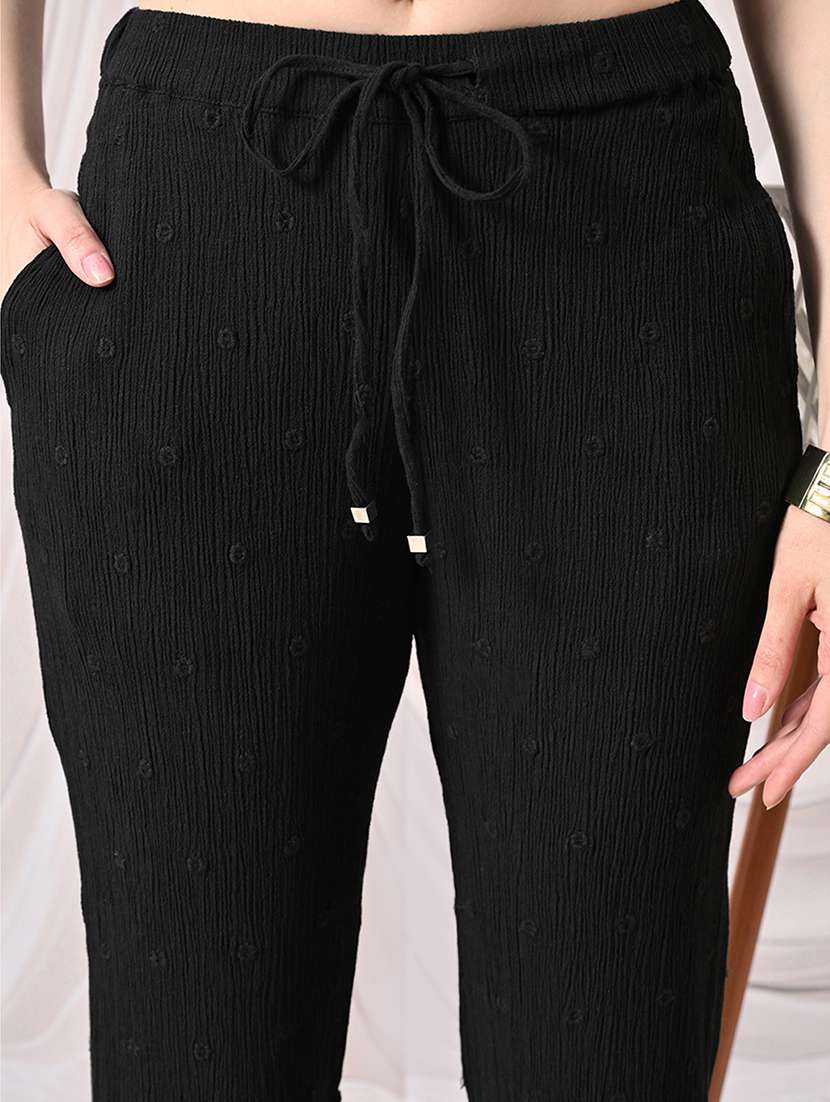 women embroidered mid rise straight trouser - 22558271 -  Standard Image - 1