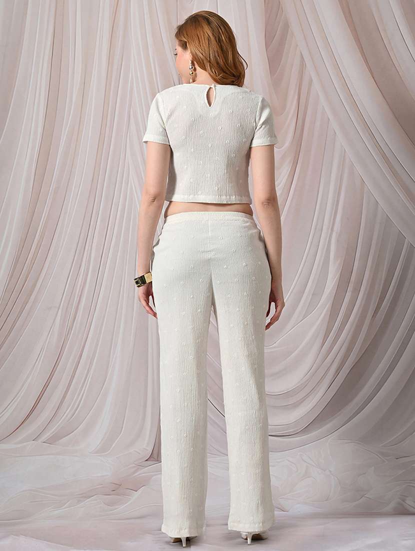 Women Embroidered Round Neck Top And Trouser Co-ord Set - 22558279 -  Standard Image - 4