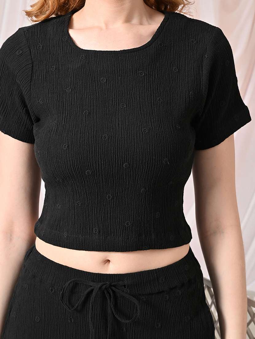 women embroidered round neck top and trouser co-ord  set - 22558282 -  Standard Image - 1
