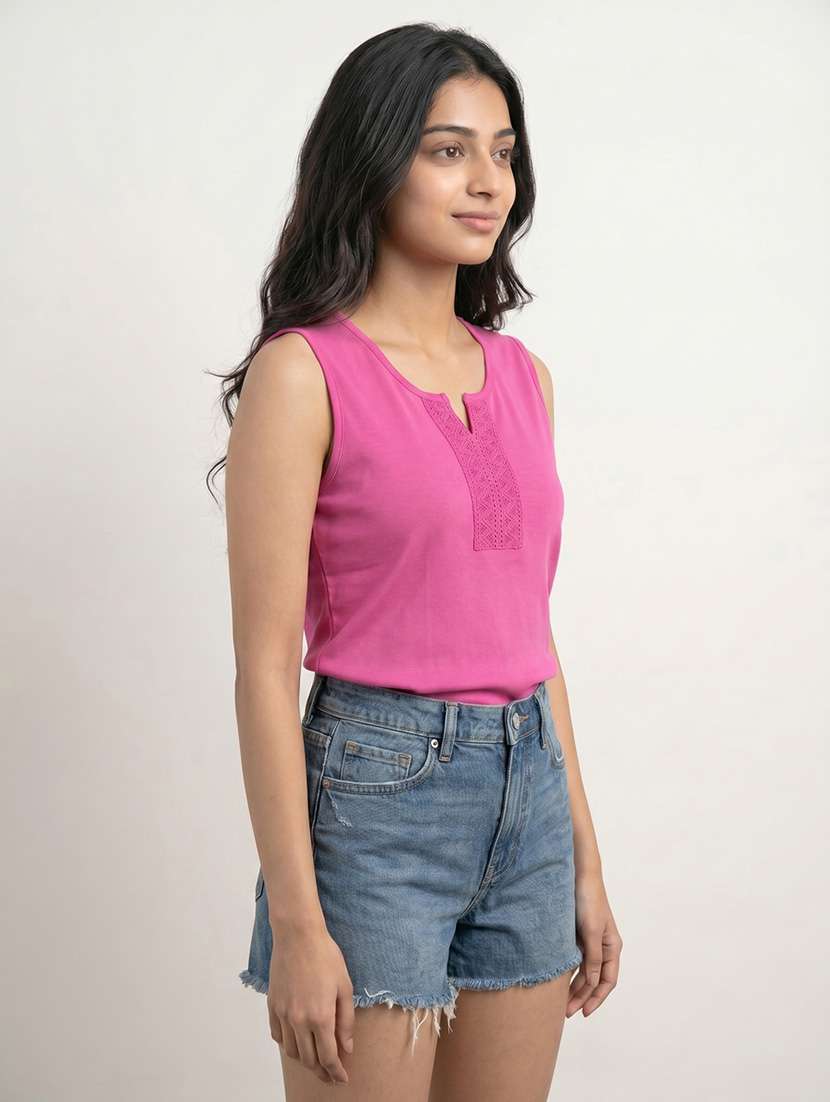 women solid sleeveless regular top - 22558285 -  Standard Image - 1