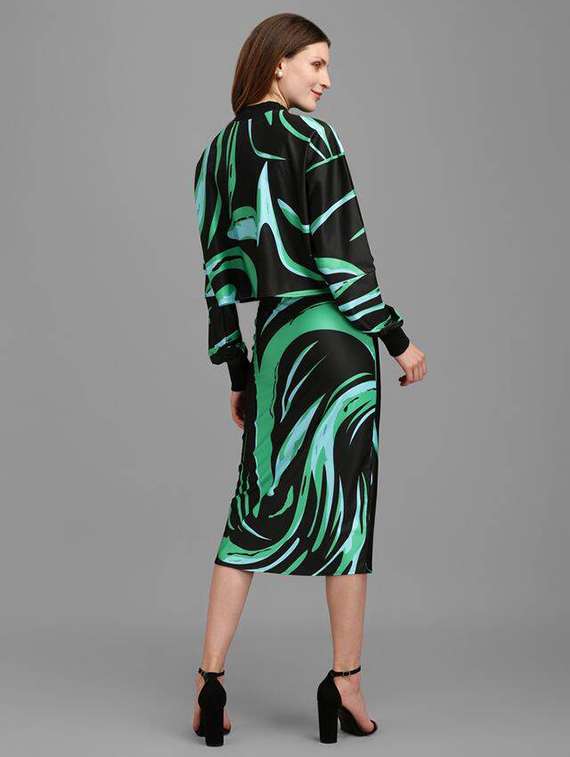 women printed long sleeves top and skirt co-ord set - 22558296 -  Standard Image - 4