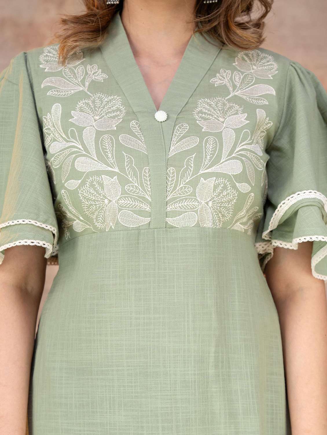 women embroidered flared sleeves tiered dress - 22558305 -  Standard Image - 1