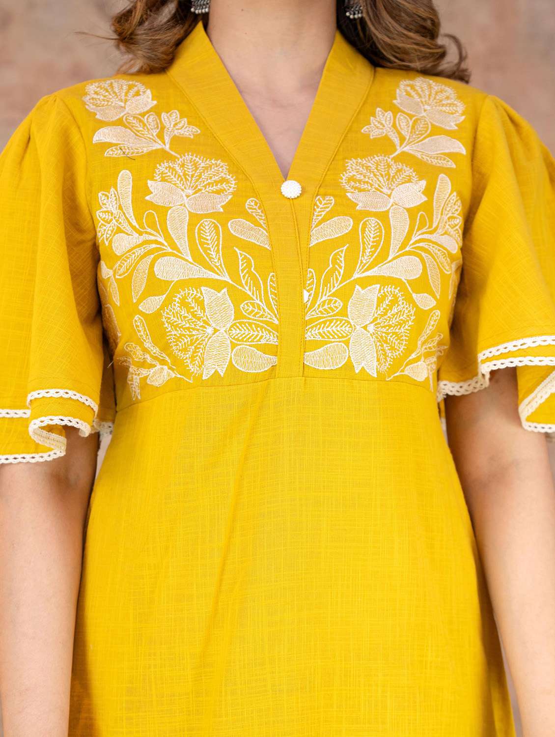 women embroidered flared sleeves tiered dress - 22558307 -  Standard Image - 1
