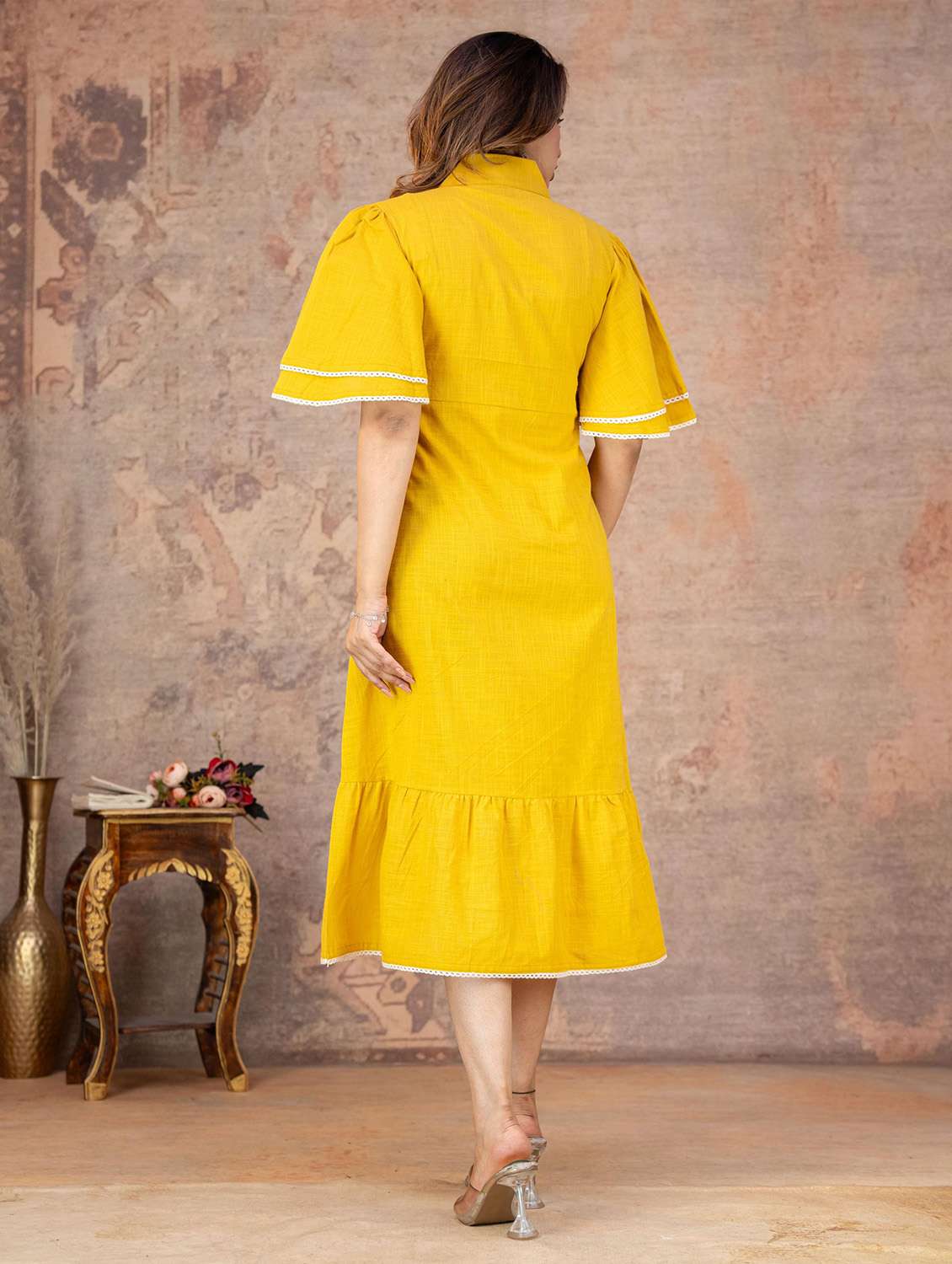 women embroidered flared sleeves tiered dress - 22558307 -  Standard Image - 4