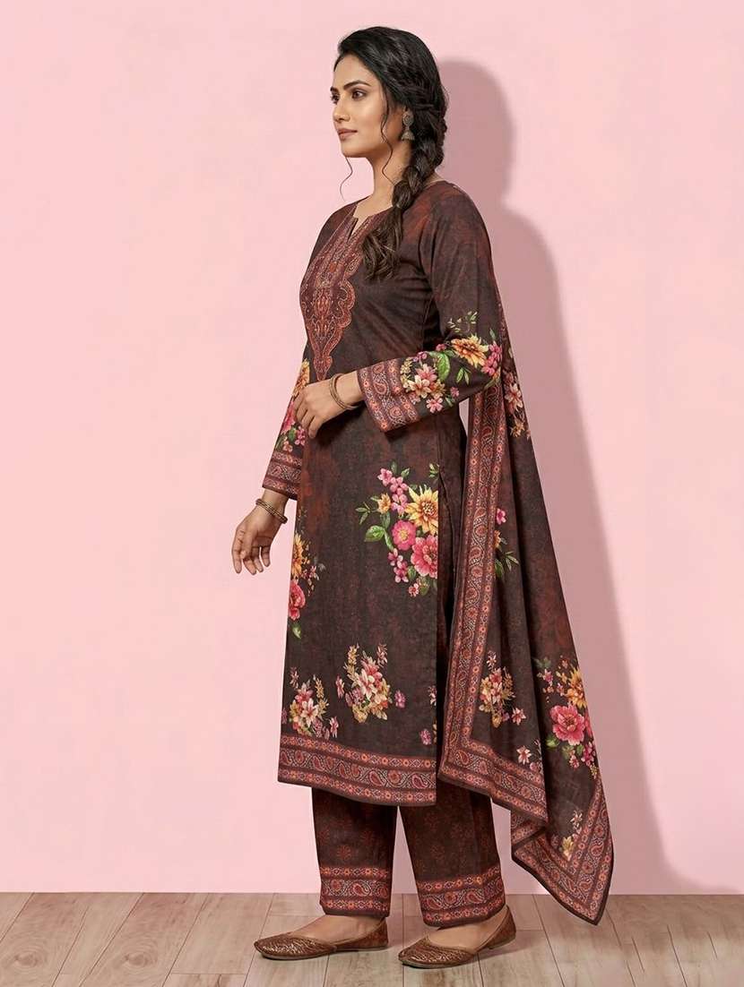 women printed long sleeve kurta pant with dupatta set - 22558333 -  Standard Image - 1