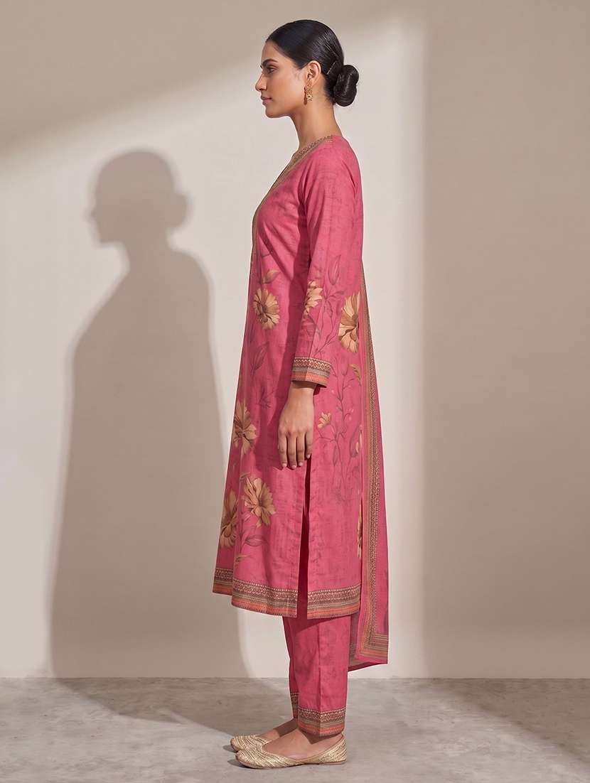 women printed long sleeve kurta pant with dupatta set - 22558334 -  Standard Image - 4
