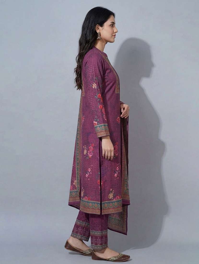 women printed long sleeve kurta pant with dupatta set - 22558336 -  Standard Image - 1