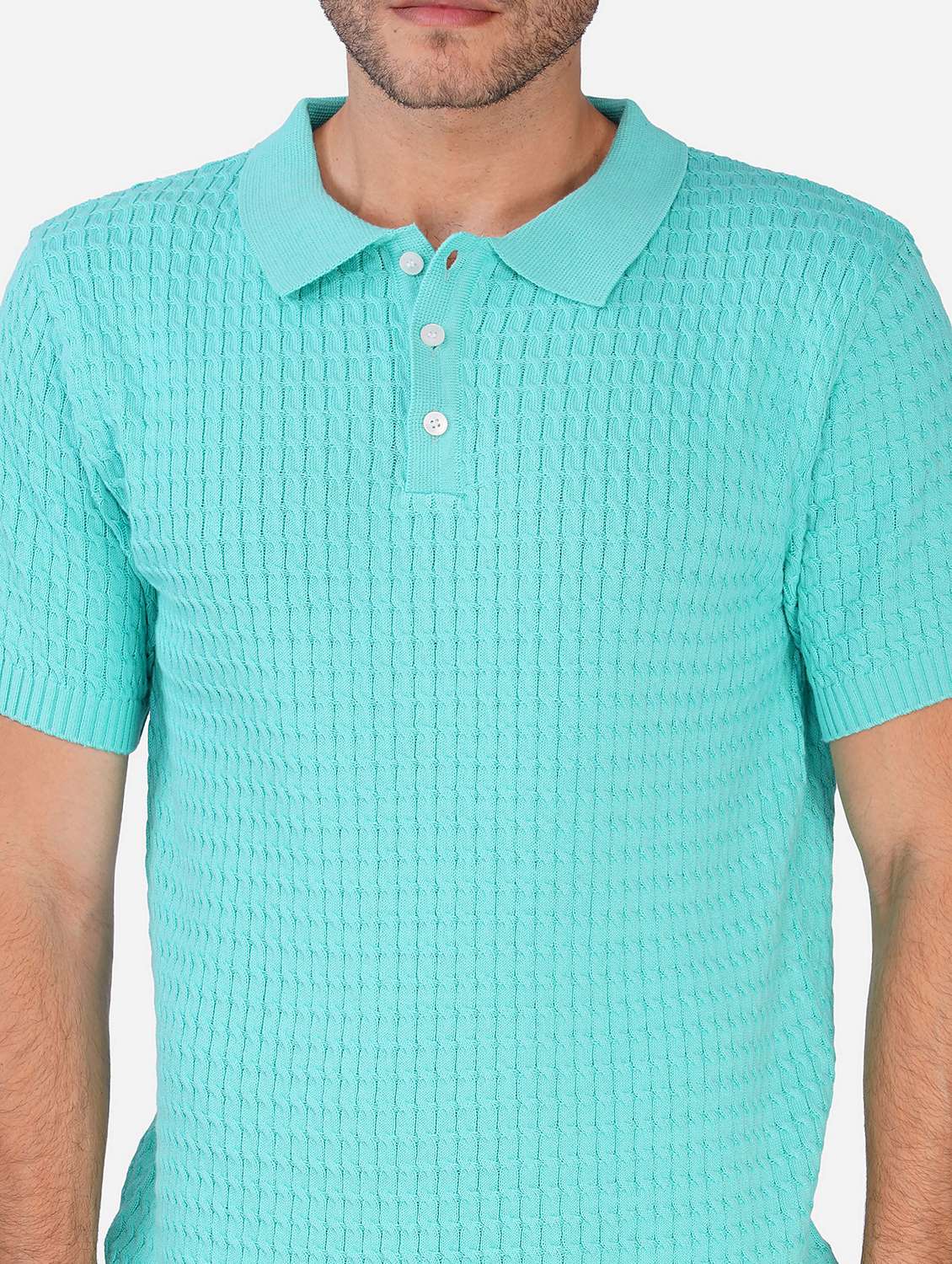 Men Self Design Short Sleeve Regular Fit Polo T-shirt - 22558359 -  Standard Image - 1