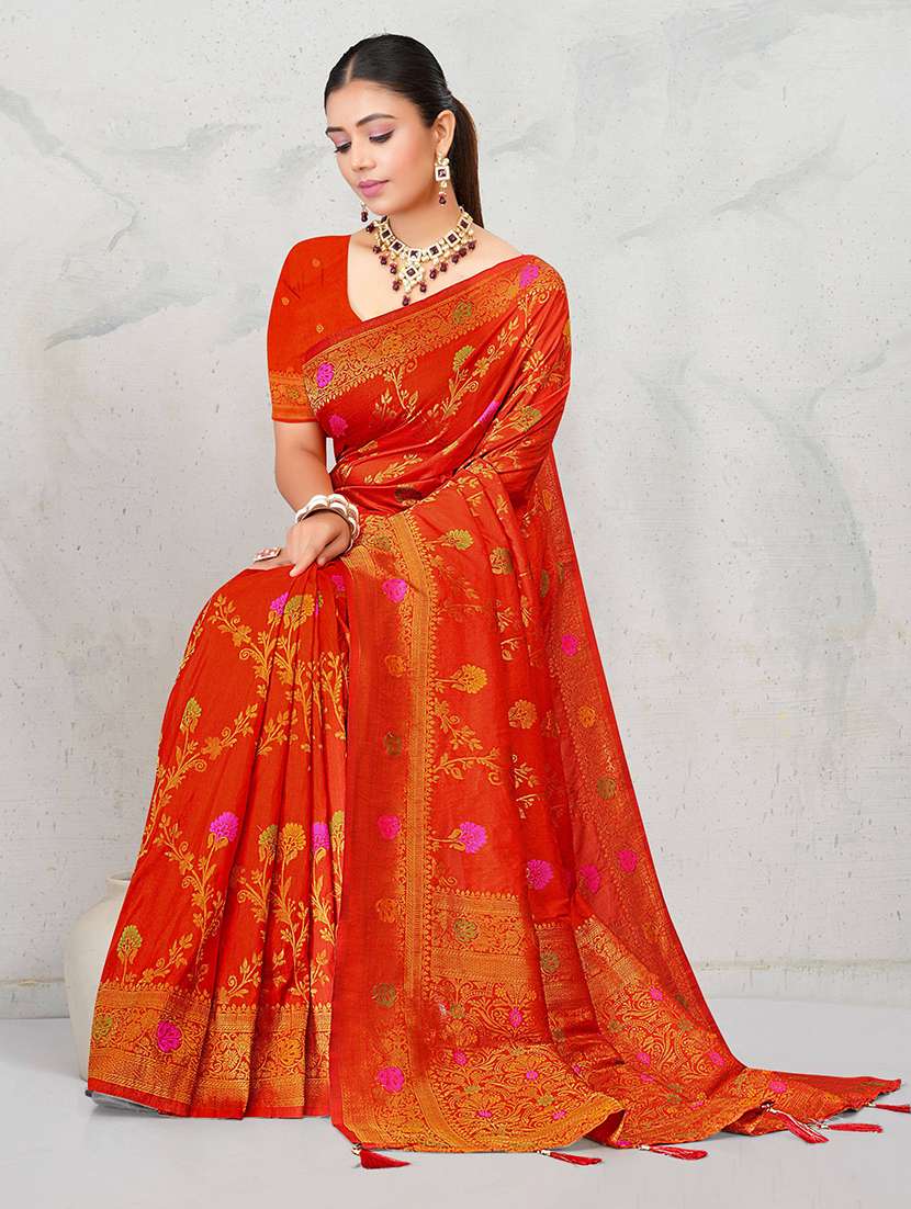 women self design banarasi saree with blouse - 22558368 -  Standard Image - 4