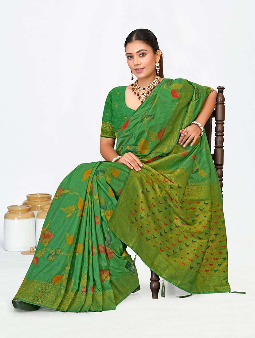 women self design banarasi saree with blouse - 22558369 -  Standard Image - 4