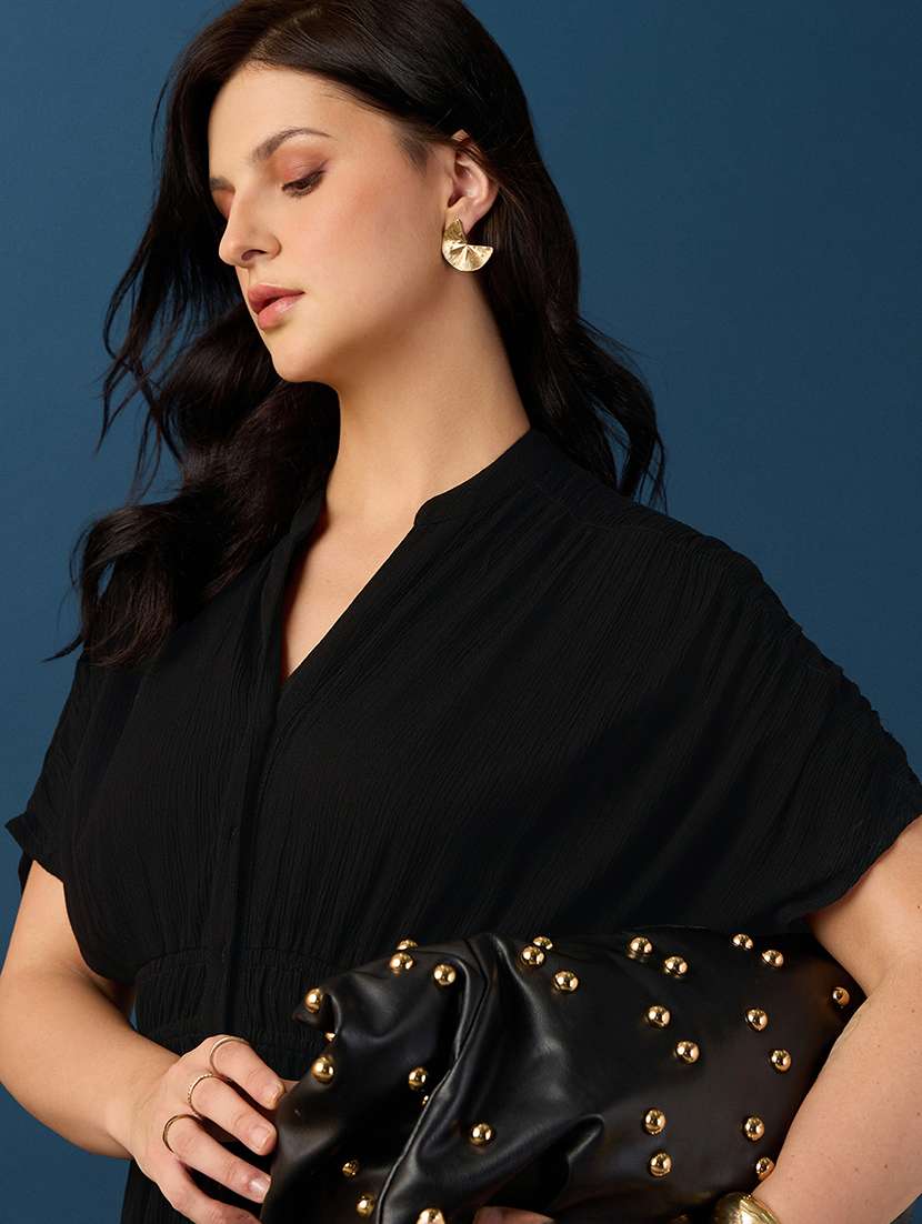 Women Solid Short Sleeves A-line Dress - 22558388 -  Standard Image - 1