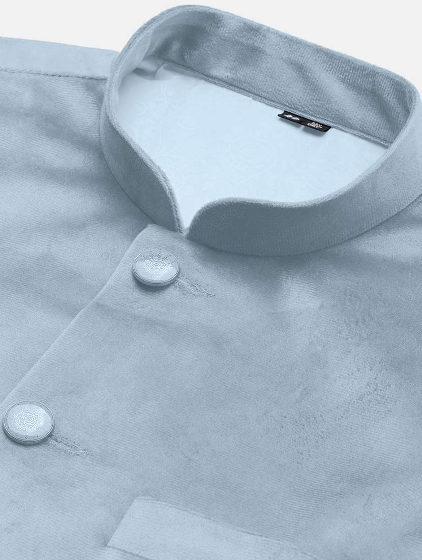 men solid mandarin neck regular fit nehru jacket - 22558498 -  Standard Image - 6