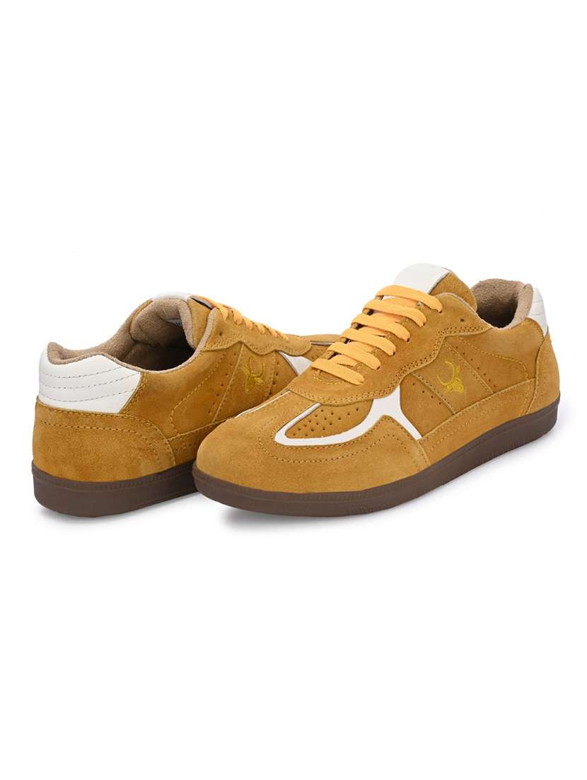 men mustard lace up sneaker - 22558505 -  Standard Image - 1