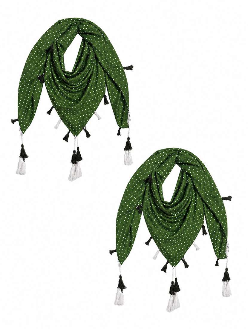 women pack of 2 printed scarf featuring with tassels - 22558507 -  Standard Image - 1