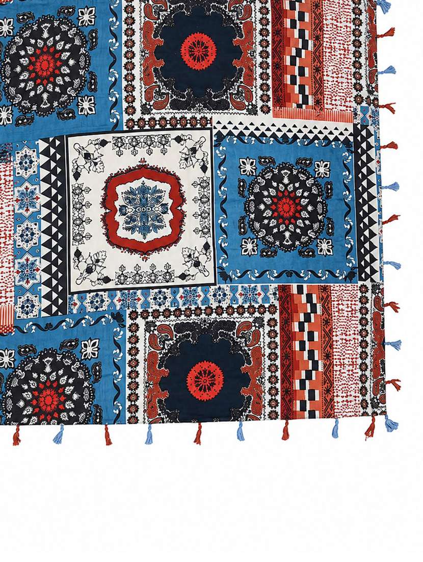 Women Pack Of 2 Printed Scarf Featuring With Tassels - 22558512 -  Standard Image - 4