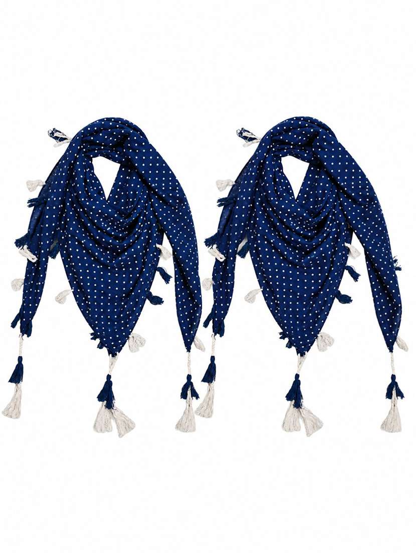 women pack of 2 printed scarf featuring with tassels - 22558518 -  Standard Image - 1