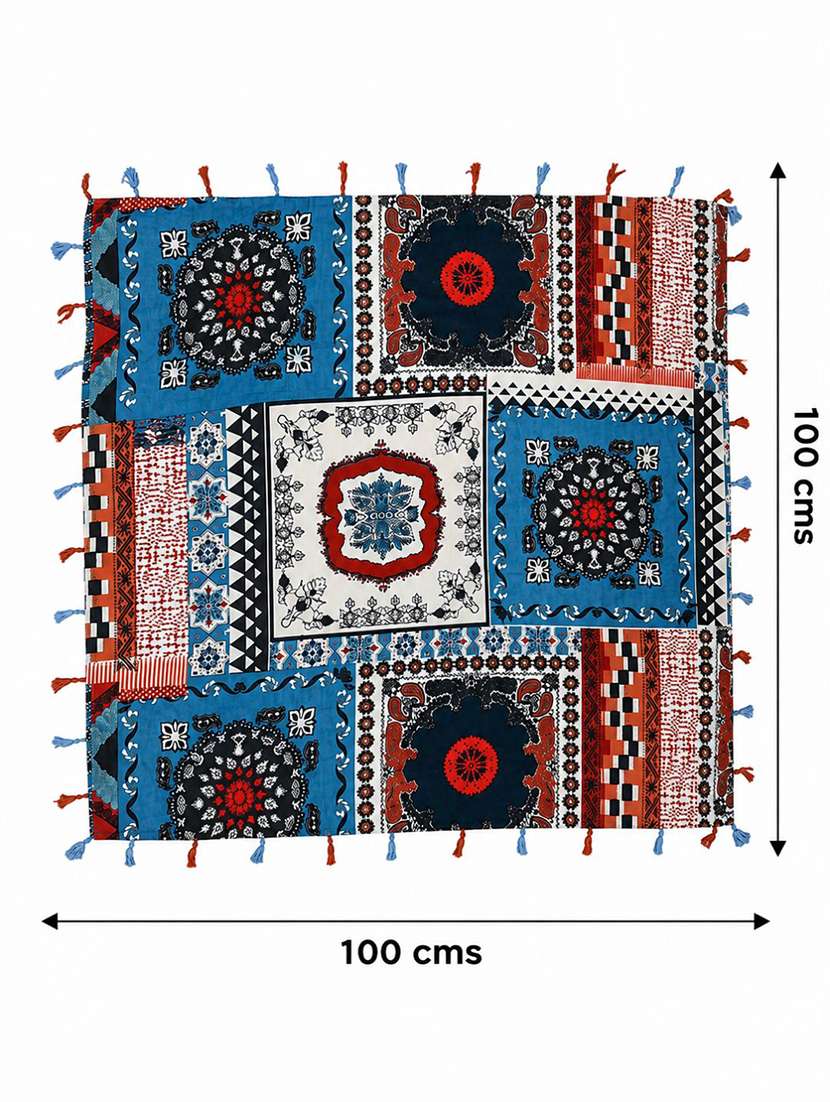 Women Printed Scarf Featuring With Tassels - 22558522 -  Standard Image - 4