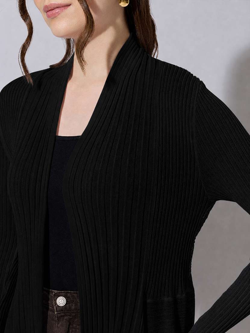 women self design long sleeves shrug - 22558581 -  Standard Image - 1