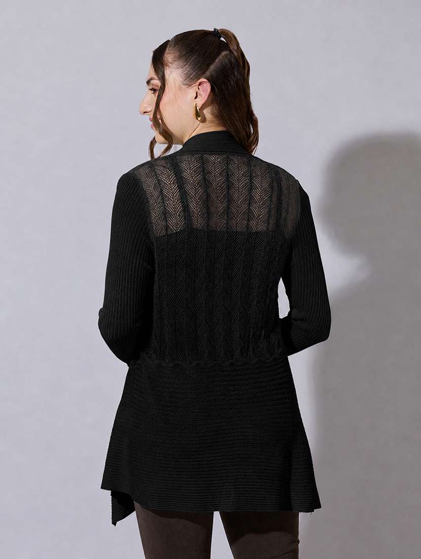 women self design long sleeves shrug - 22558581 -  Standard Image - 4