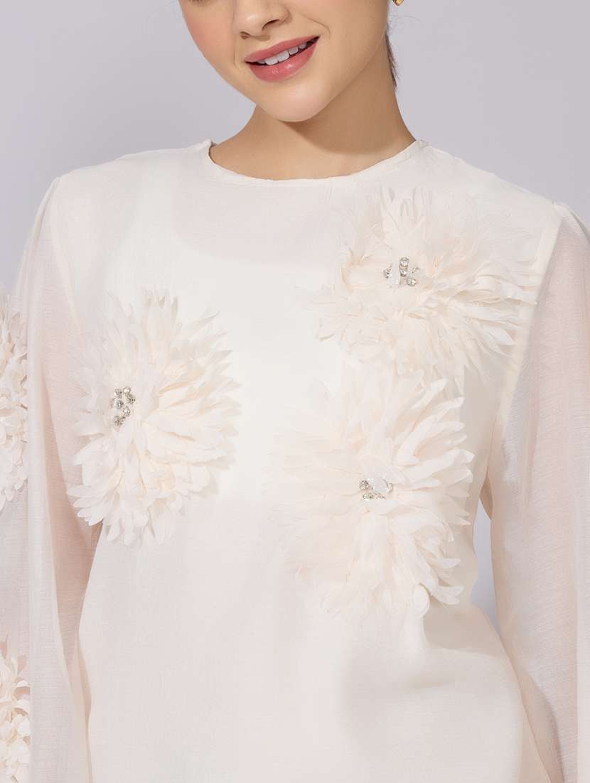 Women Applique Detailed Long Sleeves Regular Top - 22558587 -  Standard Image - 1