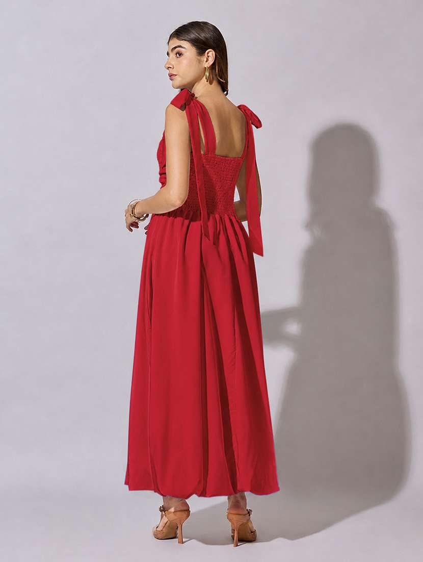 women solid sleeveless fit and flare dress - 22558626 -  Standard Image - 4
