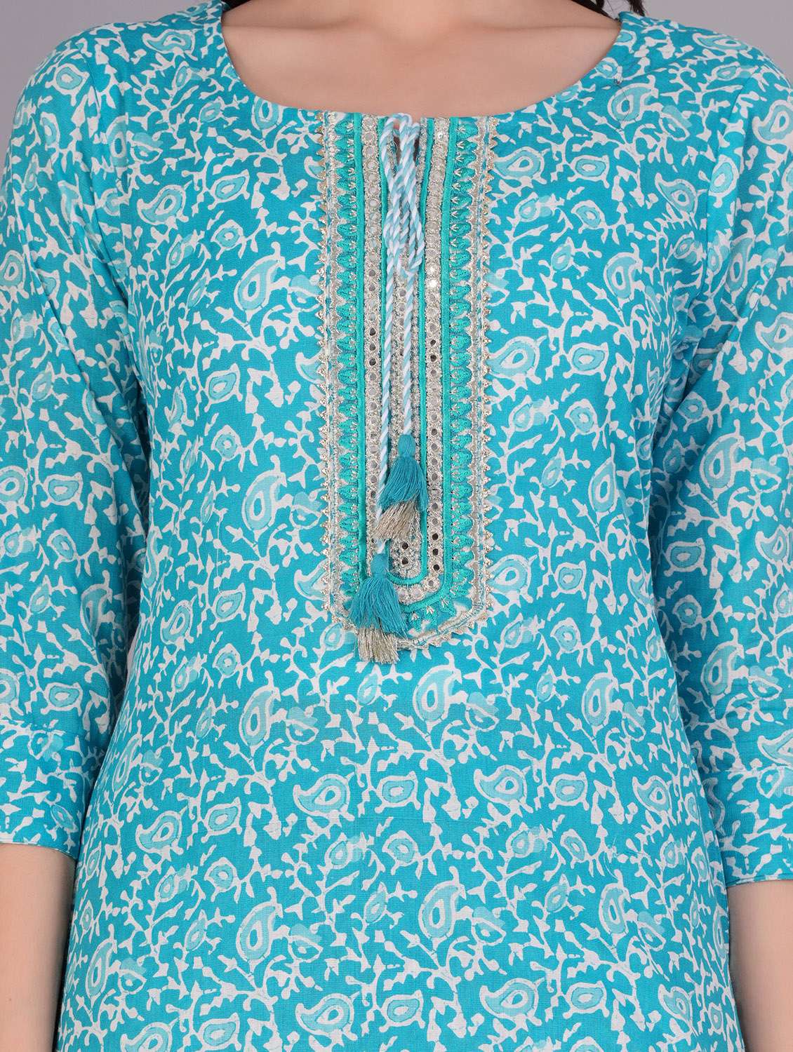 Women Printed Three Quarter Sleeve Kurta Salwar With Dupatta Set - 22558681 -  Standard Image - 1