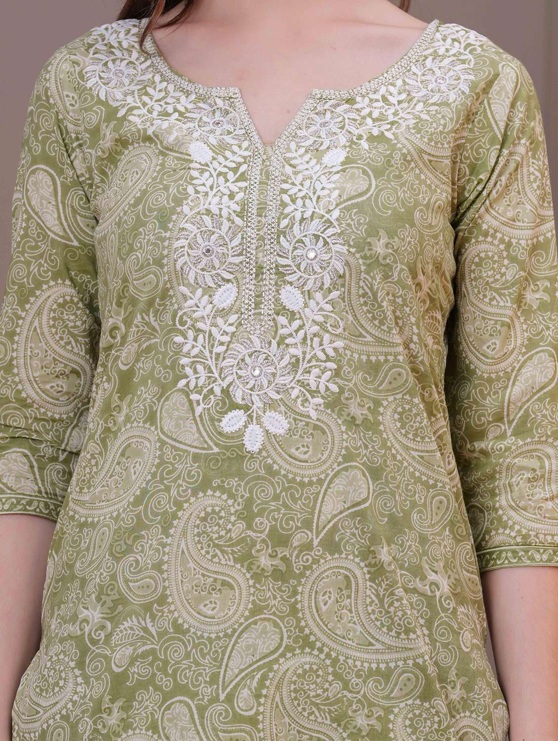 women printed three quarter sleeve kurta pant with dupatta set - 22558687 -  Standard Image - 1