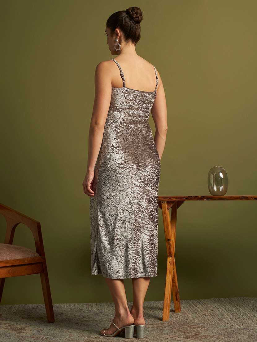 women solid shoulder strap sheath dress - 22558712 -  Standard Image - 4