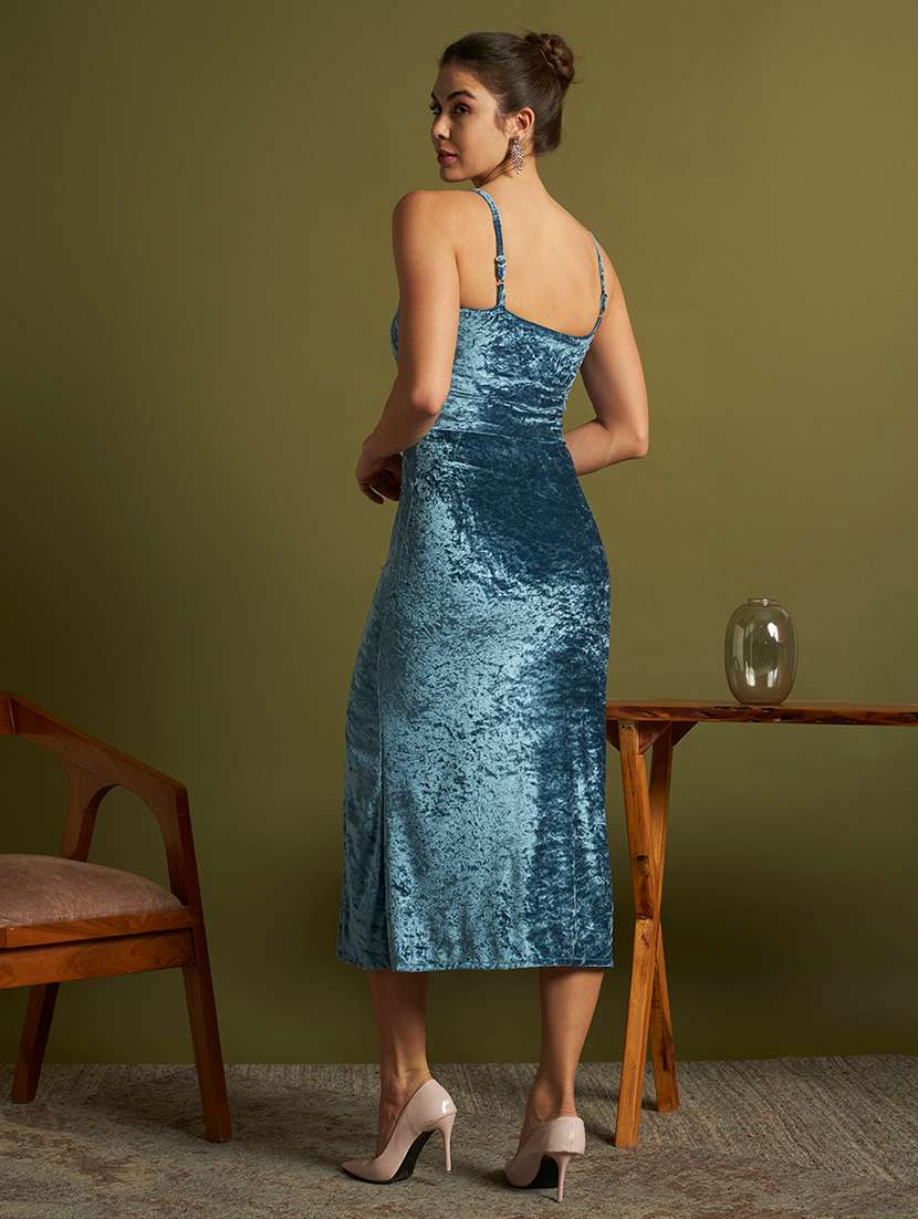 women solid shoulder strap sheath dress - 22558715 -  Standard Image - 4