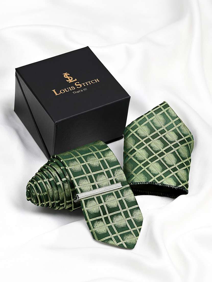 men necktie and pocket square gift box set