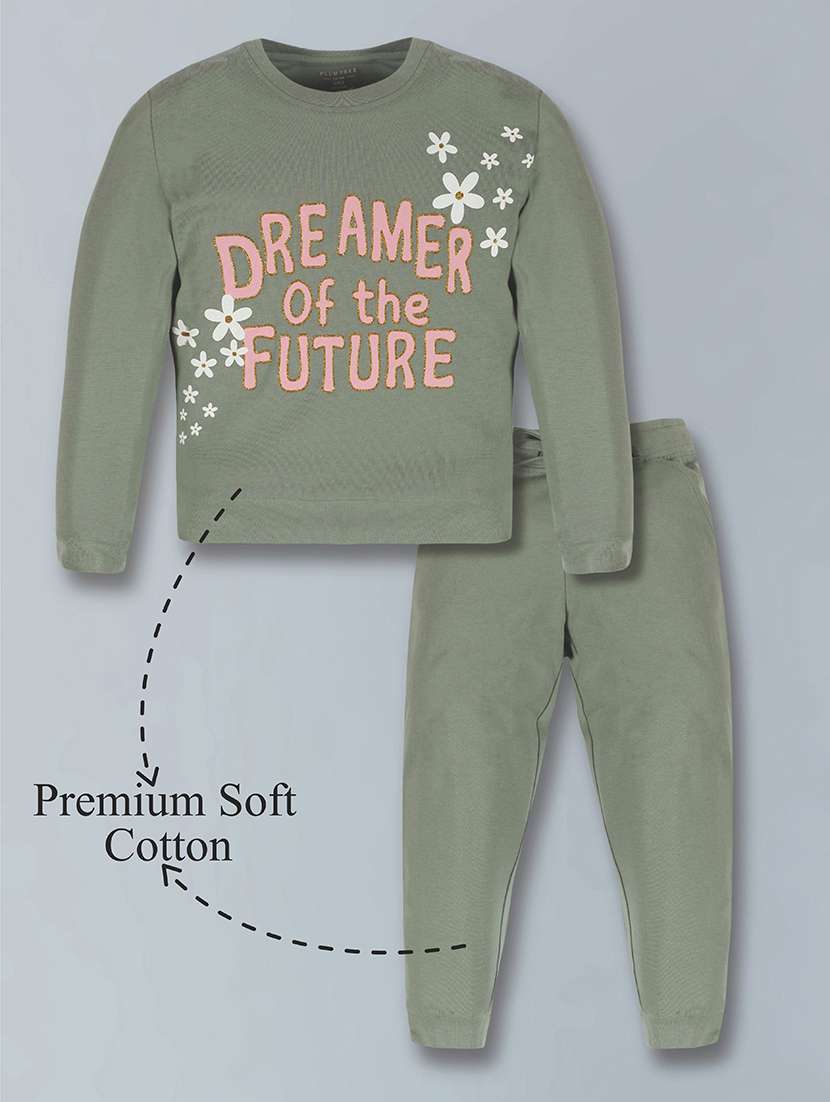girls printed long sleeves full length set - 22558783 -  Standard Image - 1