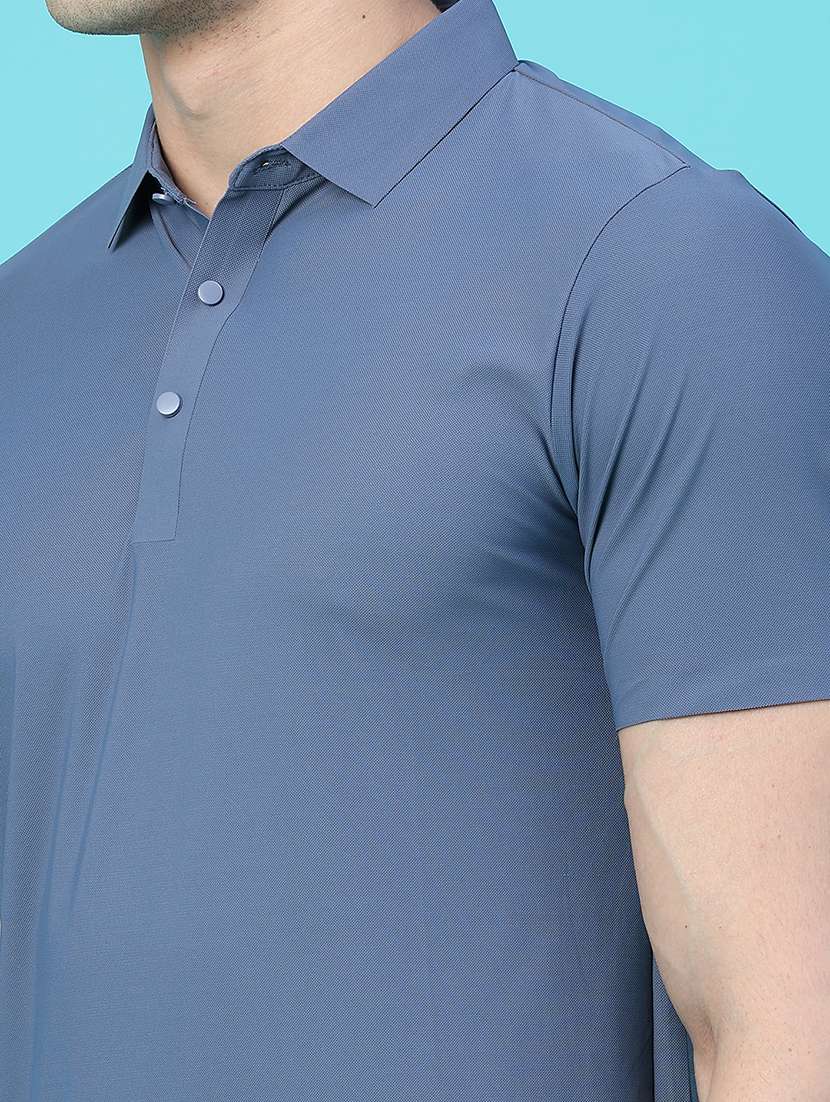 men solid short sleeve slim fit polo t-shirt - 22561122 -  Standard Image - 1