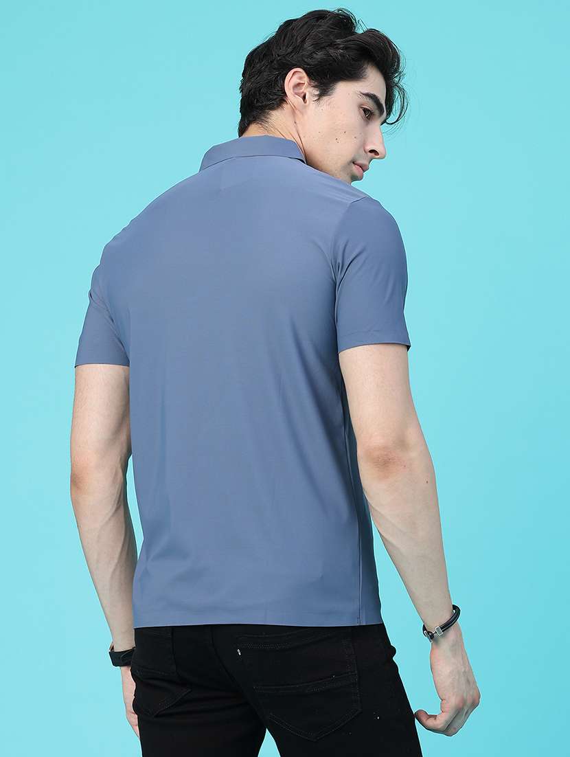 men solid short sleeve slim fit polo t-shirt - 22561122 -  Standard Image - 4