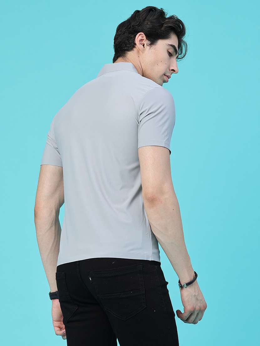 men solid short sleeve slim fit polo t-shirt - 22561126 -  Standard Image - 4
