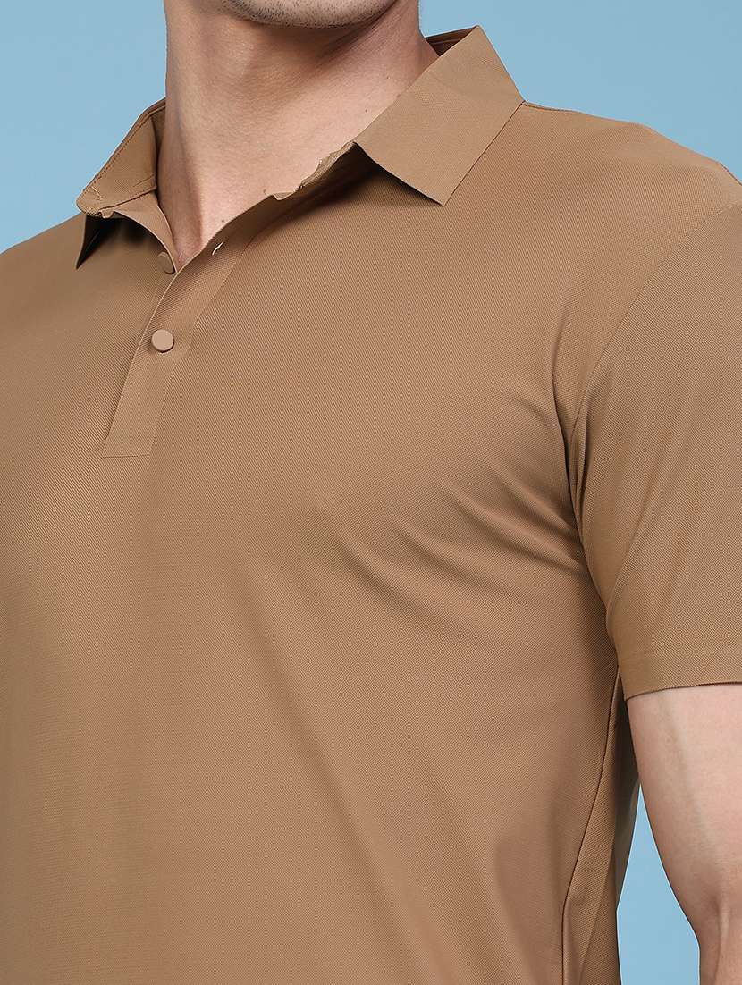 Men Solid Short Sleeve Slim Fit Polo T-shirt - 22561127 -  Standard Image - 1