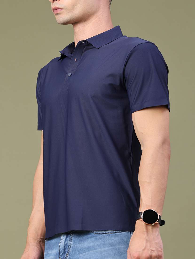 Men Solid Short Sleeve Slim Fit Polo T-shirt - 22561128 -  Standard Image - 4