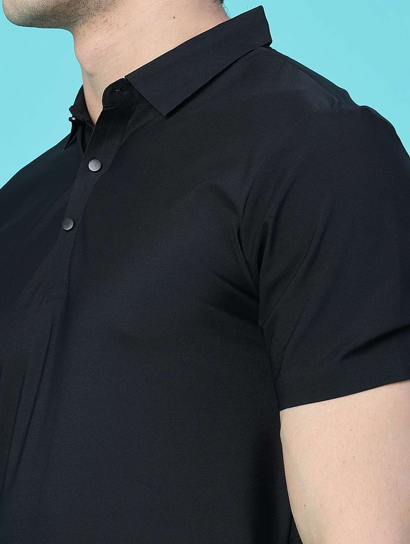 men solid short sleeve slim fit polo t-shirt - 22561129 -  Standard Image - 1