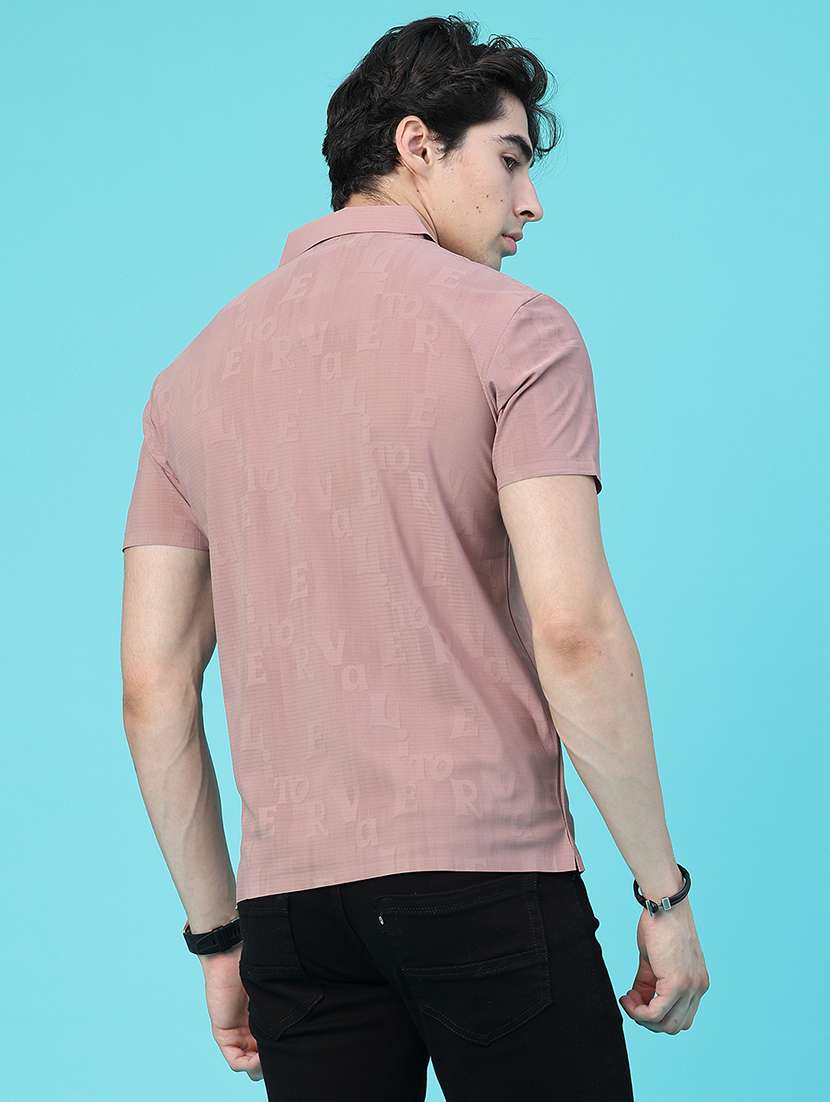 Men Self Design Short Sleeve Slim Fit Polo T-shirt - 22561132 -  Standard Image - 4