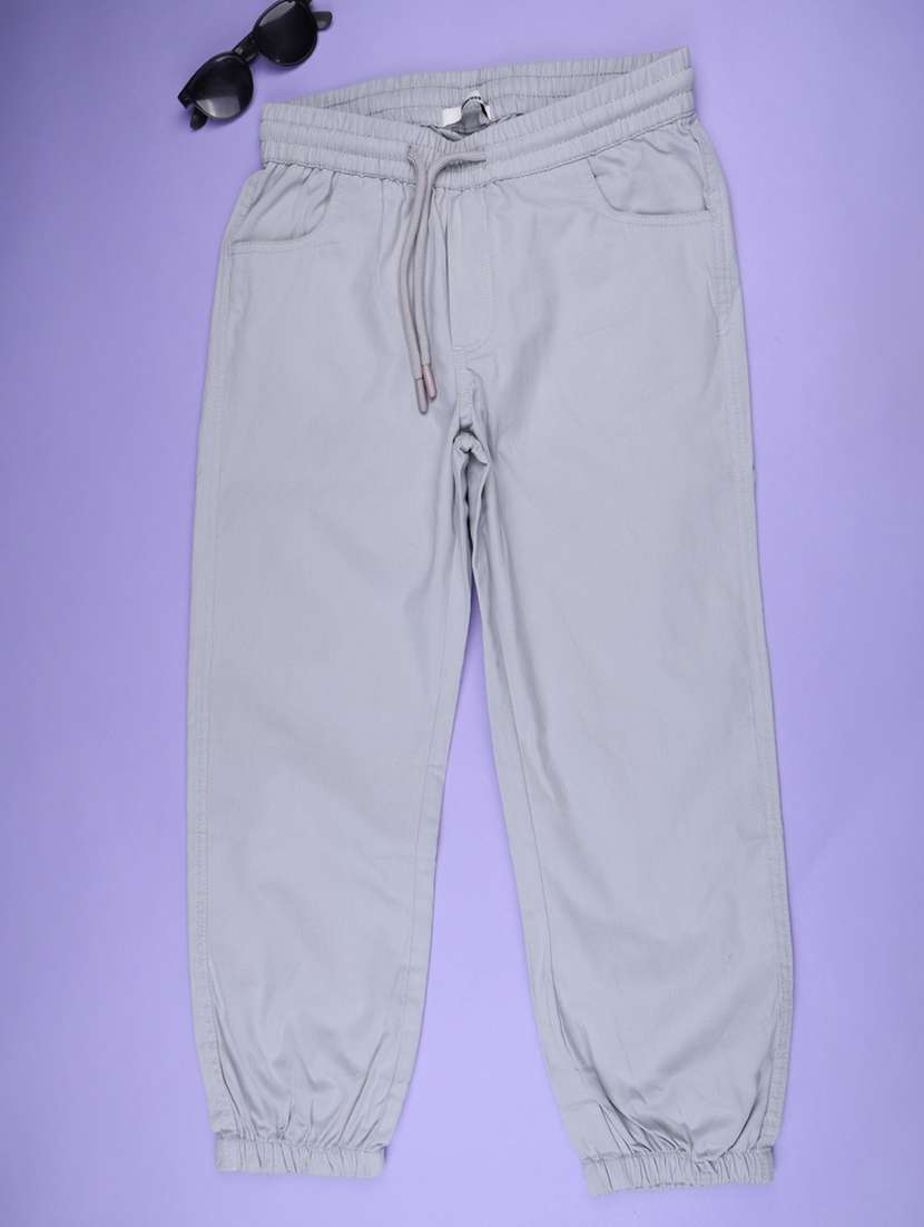 Girls Solid Mid Rise Regular Fit Jogger - 22561160 -  Standard Image - 1