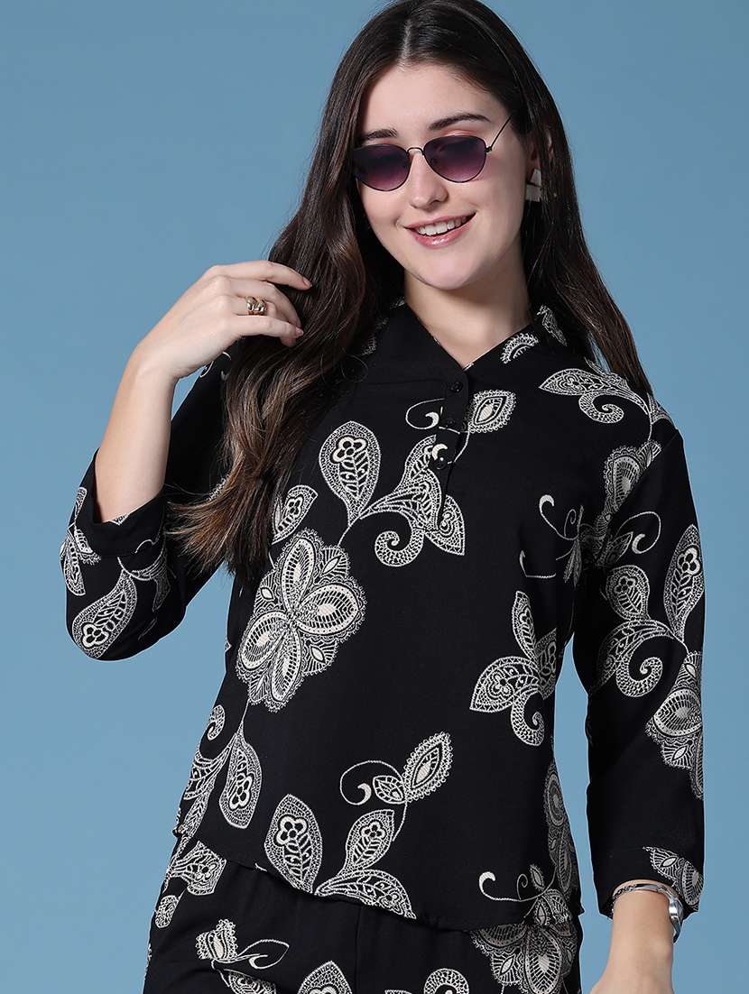 women printed three quarter sleeves ethnic co-ord set - 22561179 -  Standard Image - 4