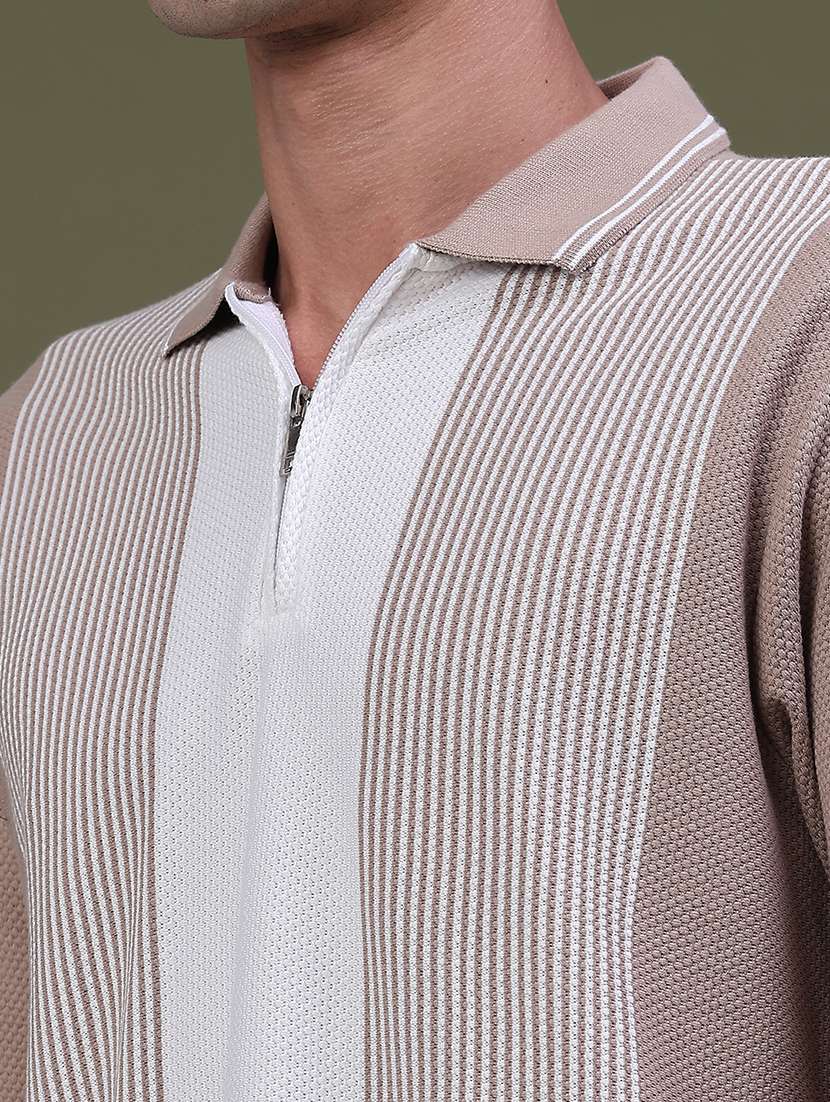 men striped long sleeve regular fit polo t-shirt - 22561270 -  Standard Image - 1