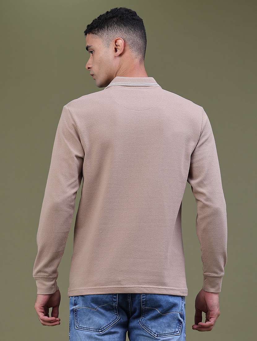 men striped long sleeve regular fit polo t-shirt - 22561270 -  Standard Image - 4