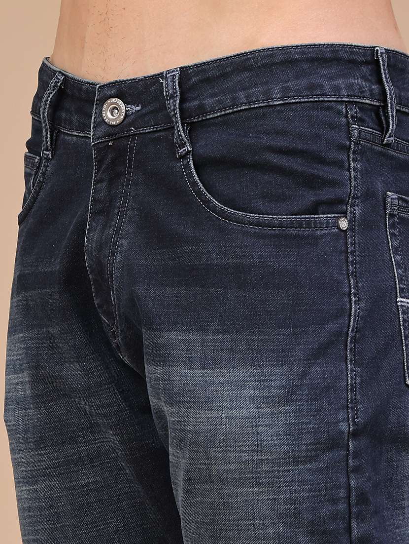 Men Washed Mid Rise Full Length Slim Fit Jeans - 22561384 -  Standard Image - 1