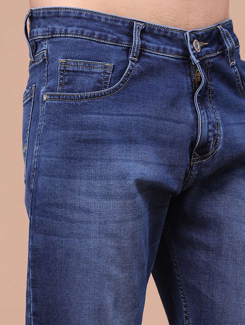 Men Washed Mid Rise Full Length Straight Jeans - 22561387 -  Standard Image - 1