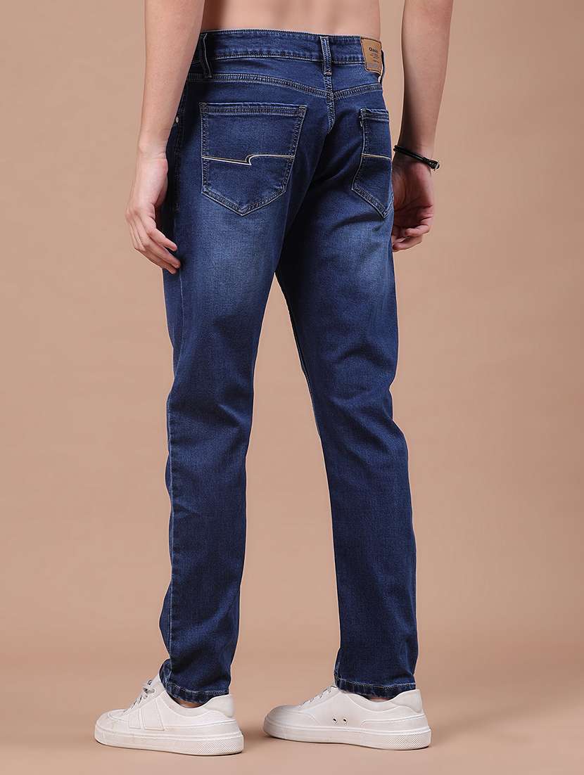 Men Washed Mid Rise Full Length Straight Jeans - 22561387 -  Standard Image - 4