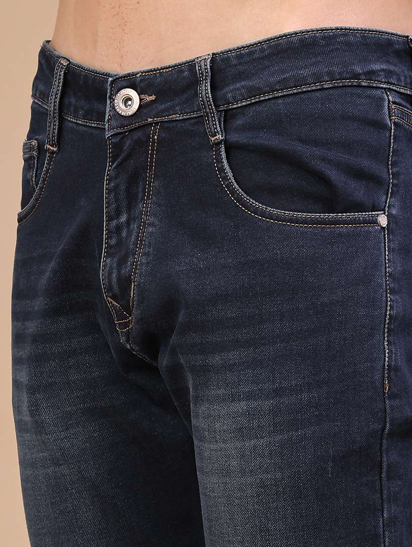 men washed mid rise full length slim fit jeans - 22561392 -  Standard Image - 1